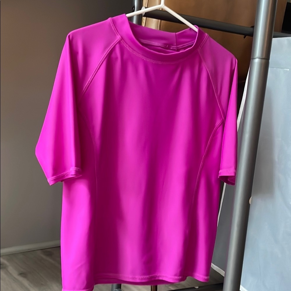 Land’s End UPF 50 Sun Shirt, Mock Collar Elbow-Length Rash-guard